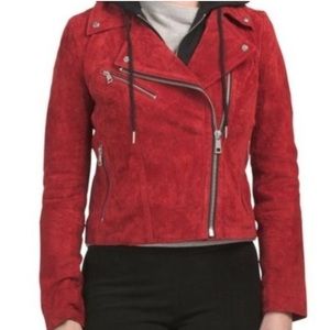 7 For All Mankind Suede Leather Red Jacket